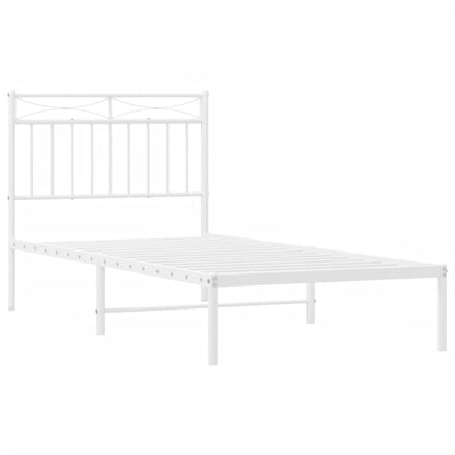 Estrutura de cama com cabeceira 90x200 cm metal branco