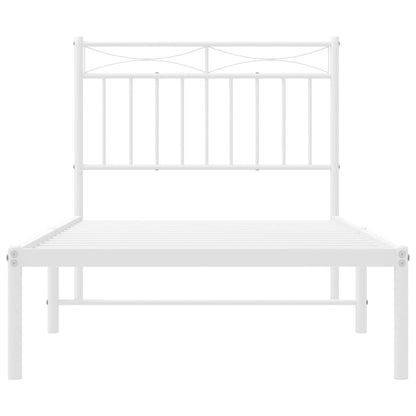 Estrutura de cama com cabeceira 90x200 cm metal branco