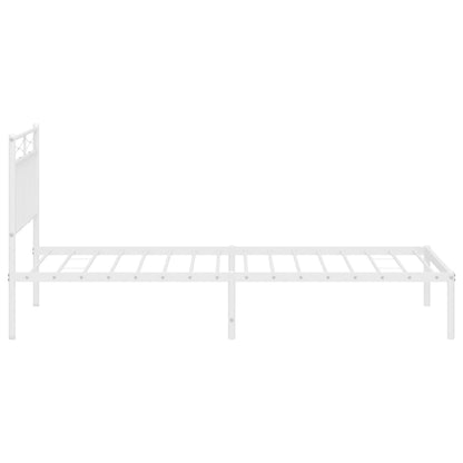 Estrutura de cama com cabeceira 100x190 cm metal branco