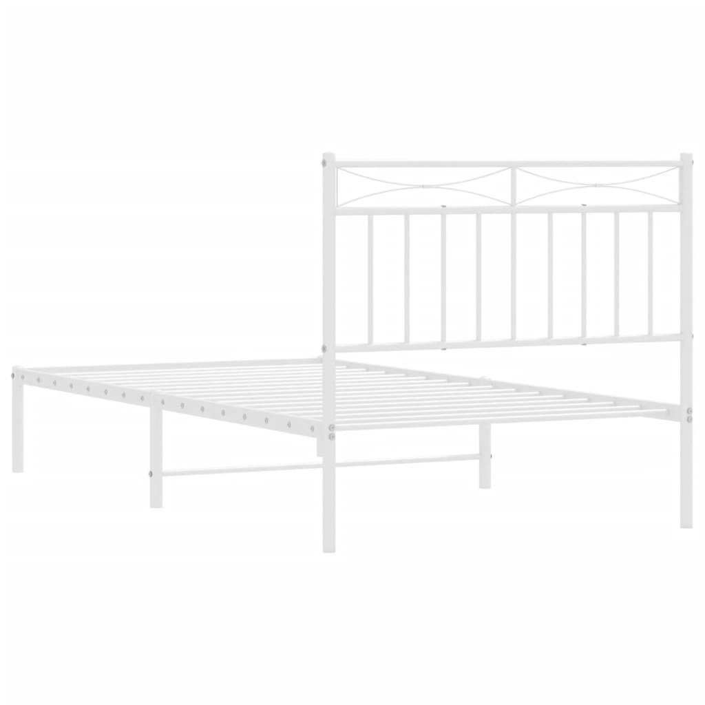 Estrutura de cama com cabeceira 100x190 cm metal branco