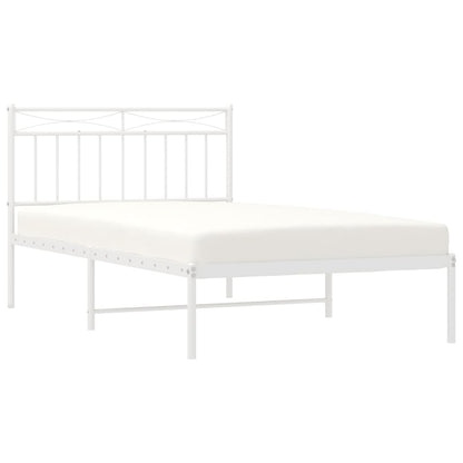 Estrutura de cama com cabeceira 100x200 cm metal branco