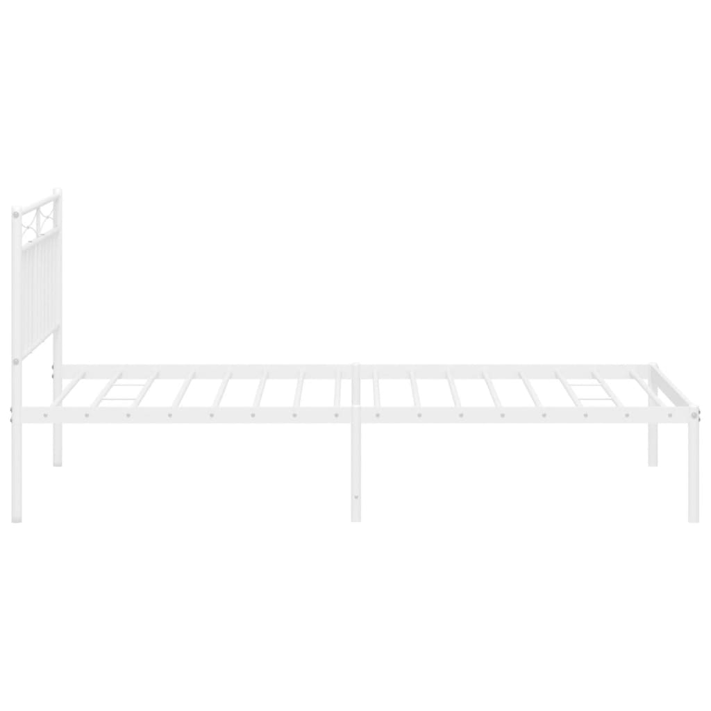 Estrutura de cama com cabeceira 100x200 cm metal branco