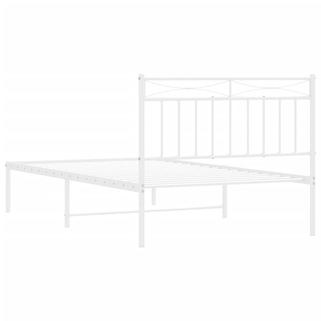 Estrutura de cama com cabeceira 100x200 cm metal branco