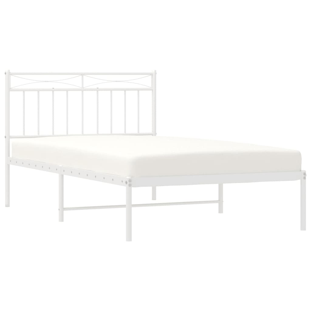 Estrutura de cama em metal com cabeceira 107x203 cm branco