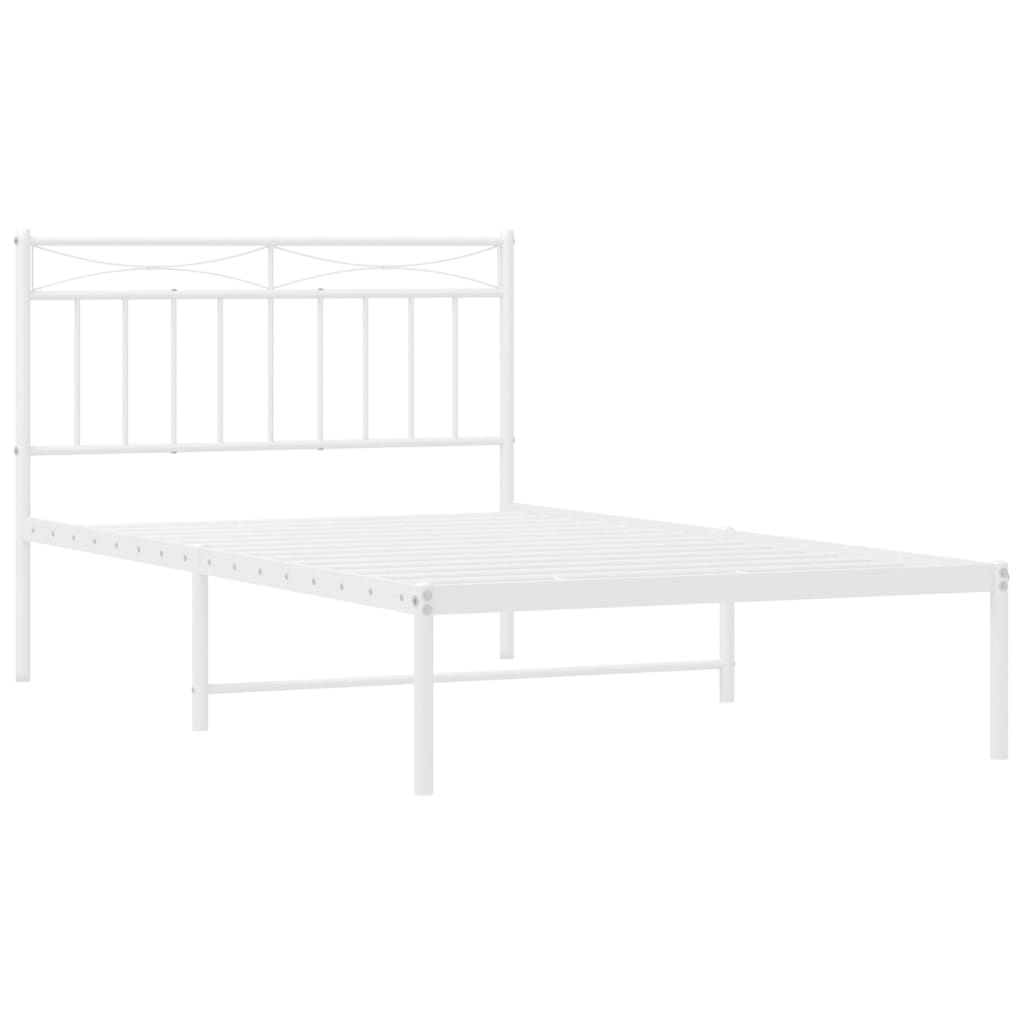 Estrutura de cama em metal com cabeceira 107x203 cm branco