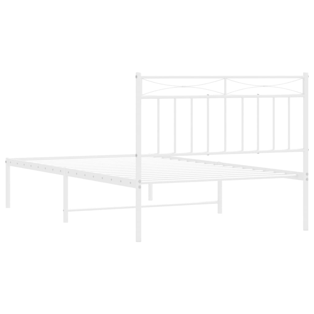 Estrutura de cama em metal com cabeceira 107x203 cm branco