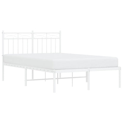 Estrutura de cama com cabeceira 120x190 cm metal branco