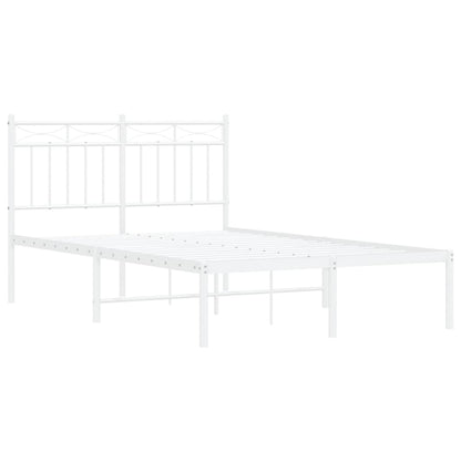 Estrutura de cama com cabeceira 120x190 cm metal branco