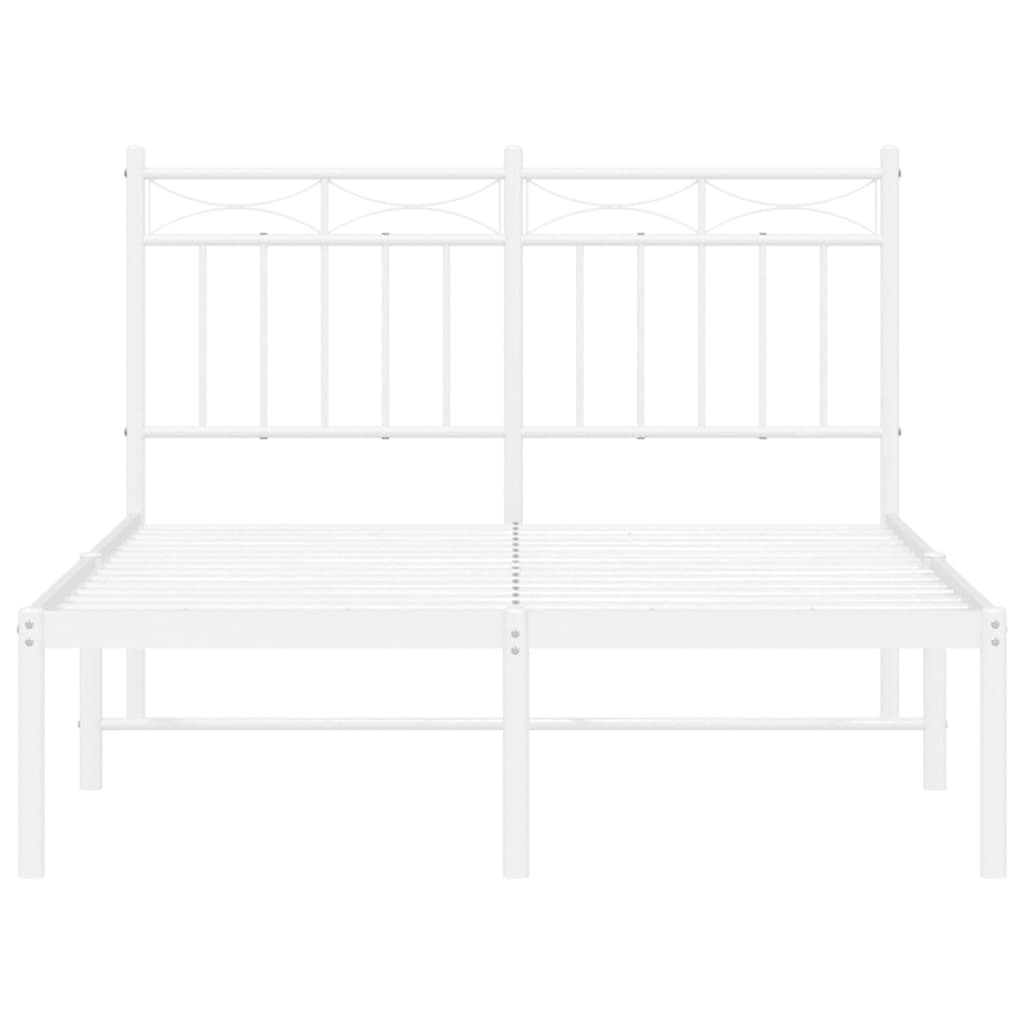 Estrutura de cama com cabeceira 120x190 cm metal branco