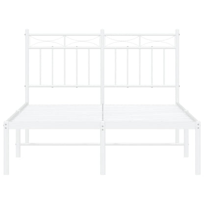 Estrutura de cama com cabeceira 120x190 cm metal branco