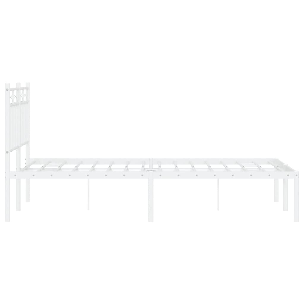 Estrutura de cama com cabeceira 120x190 cm metal branco