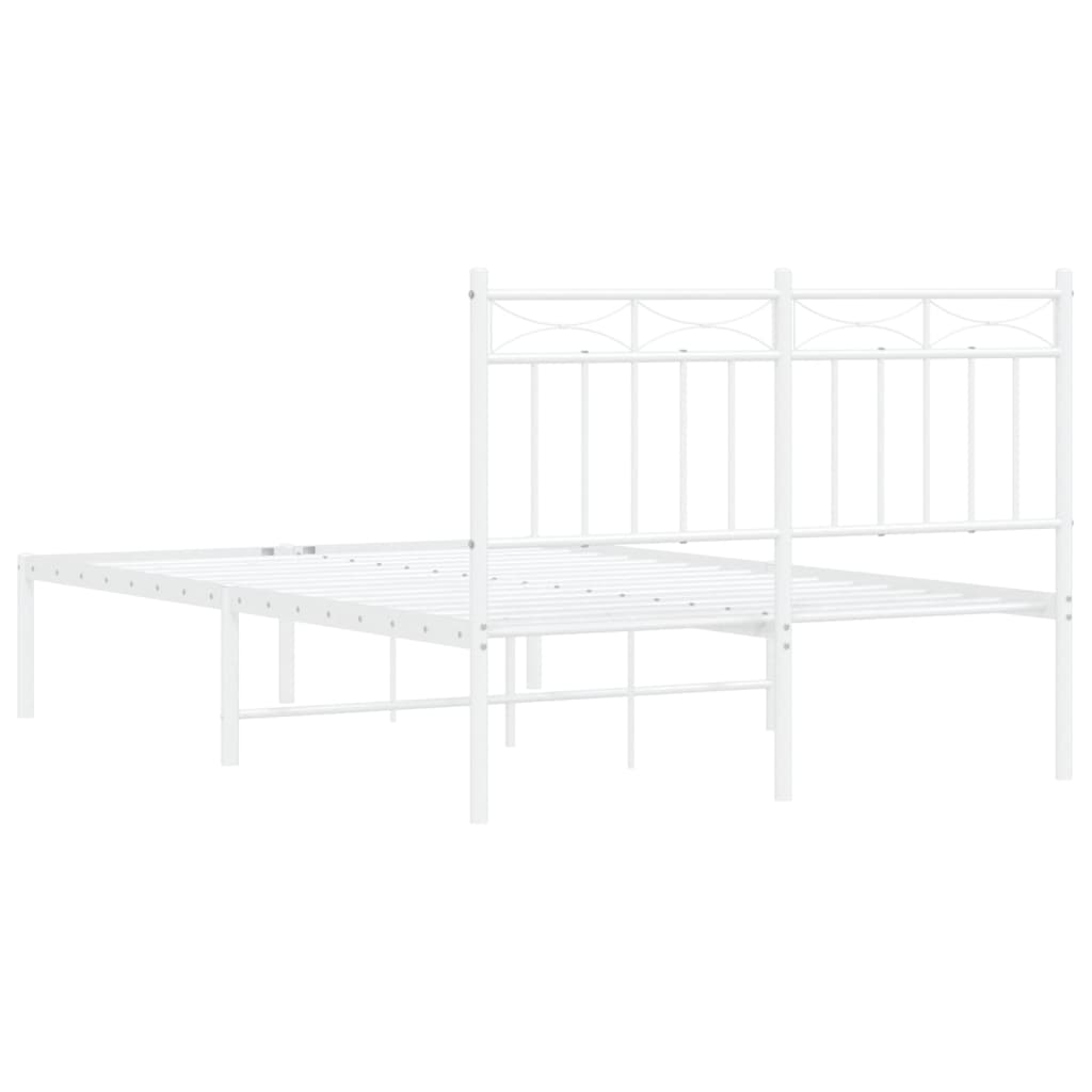 Estrutura de cama com cabeceira 120x190 cm metal branco