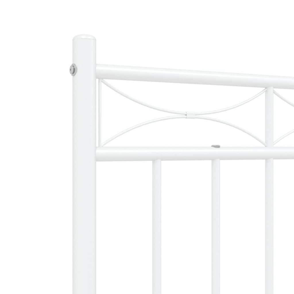 Estrutura de cama com cabeceira 120x190 cm metal branco