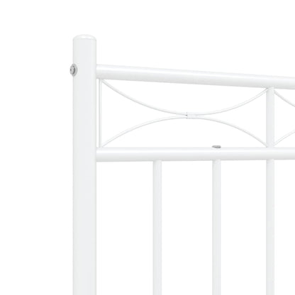 Estrutura de cama com cabeceira 120x190 cm metal branco