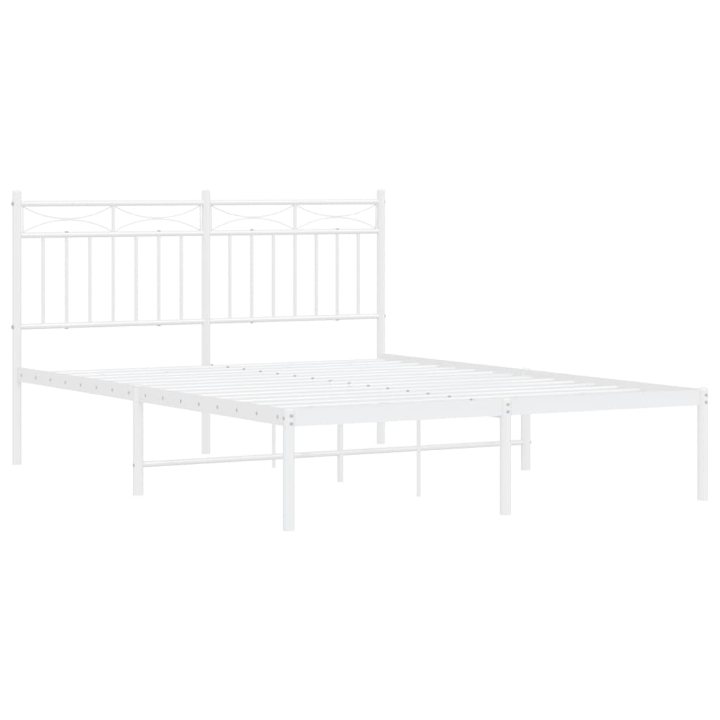 Estrutura de cama com cabeceira 140x190 cm metal branco