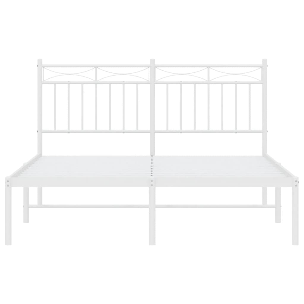 Estrutura de cama com cabeceira 140x190 cm metal branco