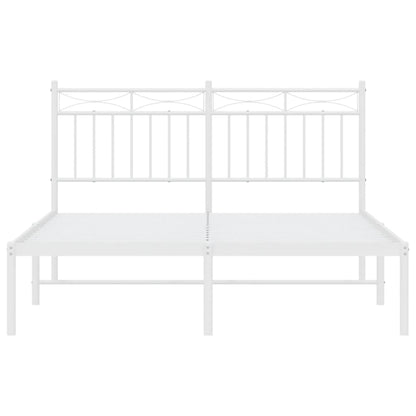 Estrutura de cama com cabeceira 140x190 cm metal branco