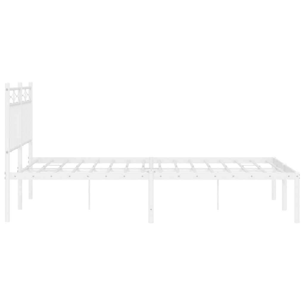 Estrutura de cama com cabeceira 140x190 cm metal branco