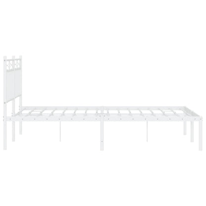 Estrutura de cama com cabeceira 140x190 cm metal branco