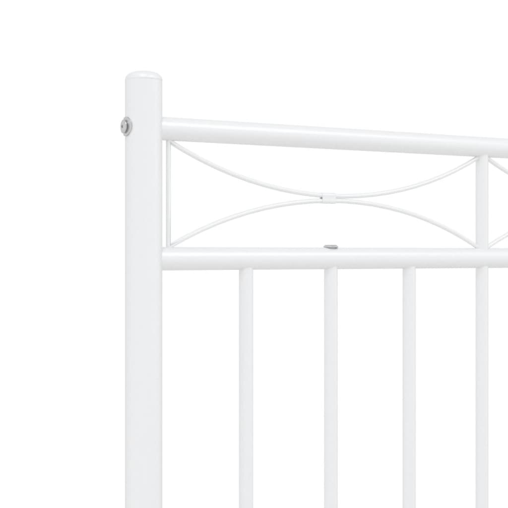 Estrutura de cama com cabeceira 140x190 cm metal branco