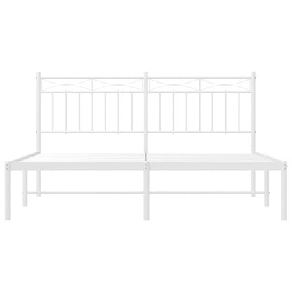 Estrutura de cama com cabeceira 150x200 cm metal branco