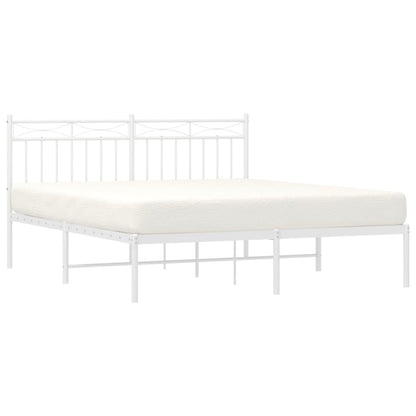 Estrutura de cama com cabeceira 160x200 cm metal branco