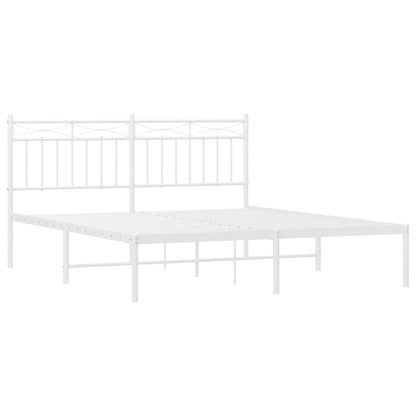 Estrutura de cama com cabeceira 160x200 cm metal branco