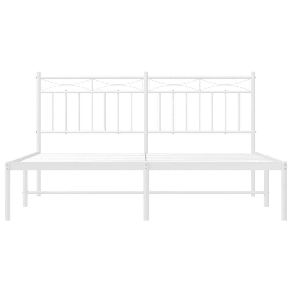 Estrutura de cama com cabeceira 160x200 cm metal branco