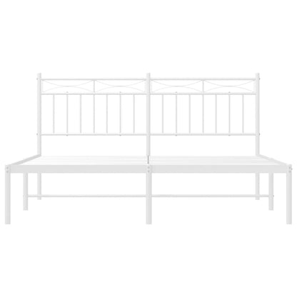 Estrutura de cama com cabeceira 160x200 cm metal branco