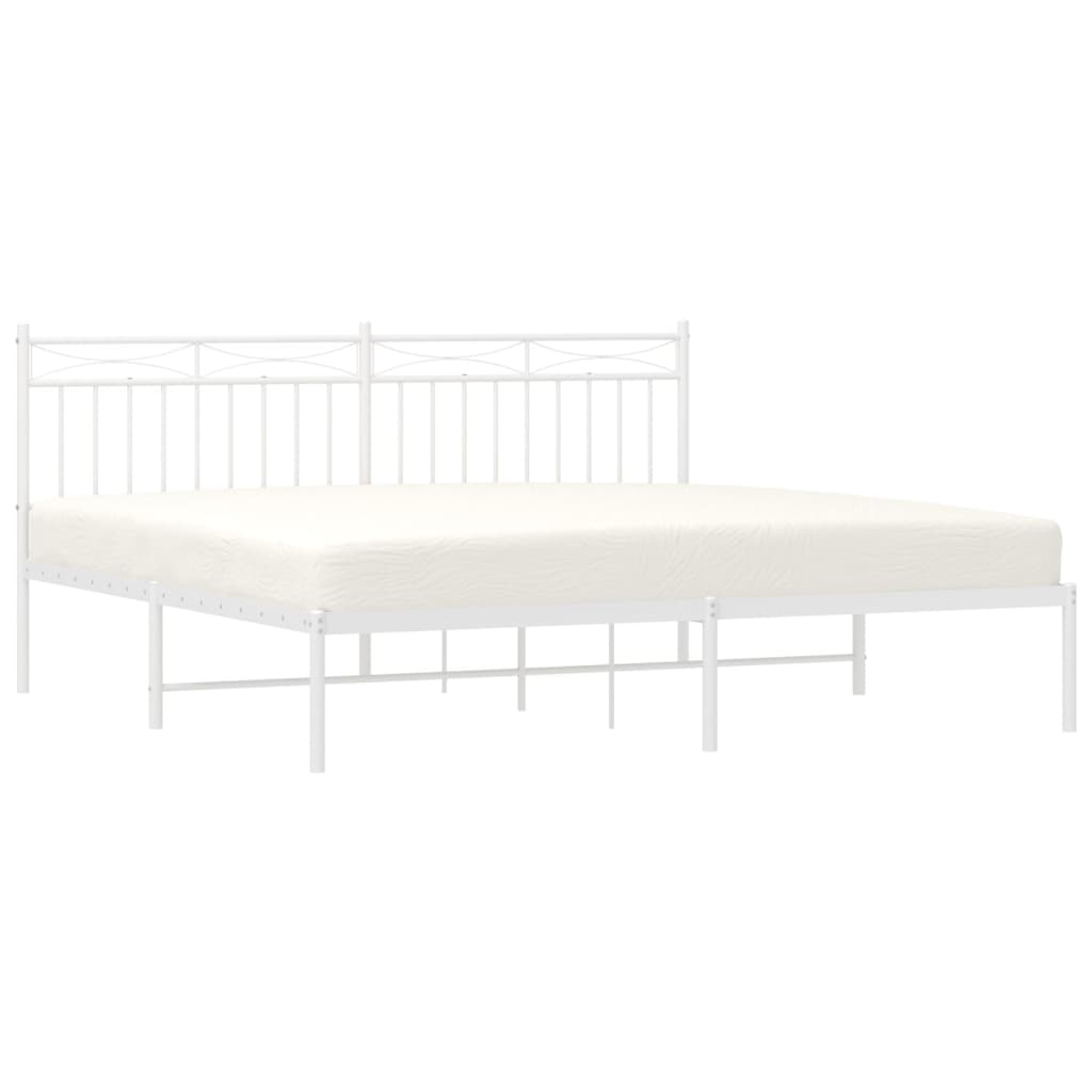 Estrutura de cama com cabeceira 180x200 cm metal branco