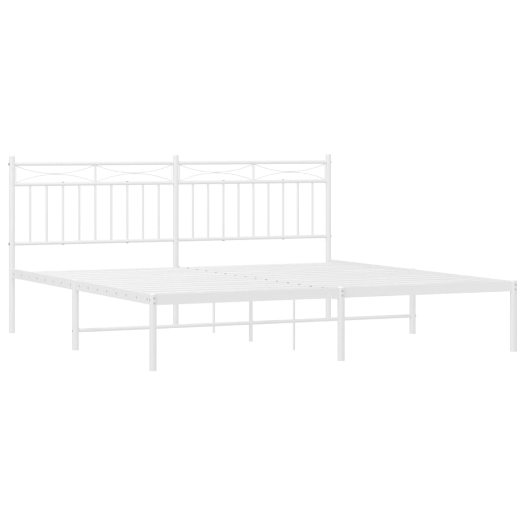 Estrutura de cama com cabeceira 180x200 cm metal branco