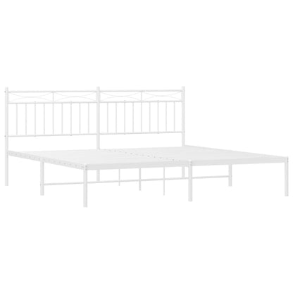 Estrutura de cama com cabeceira 180x200 cm metal branco