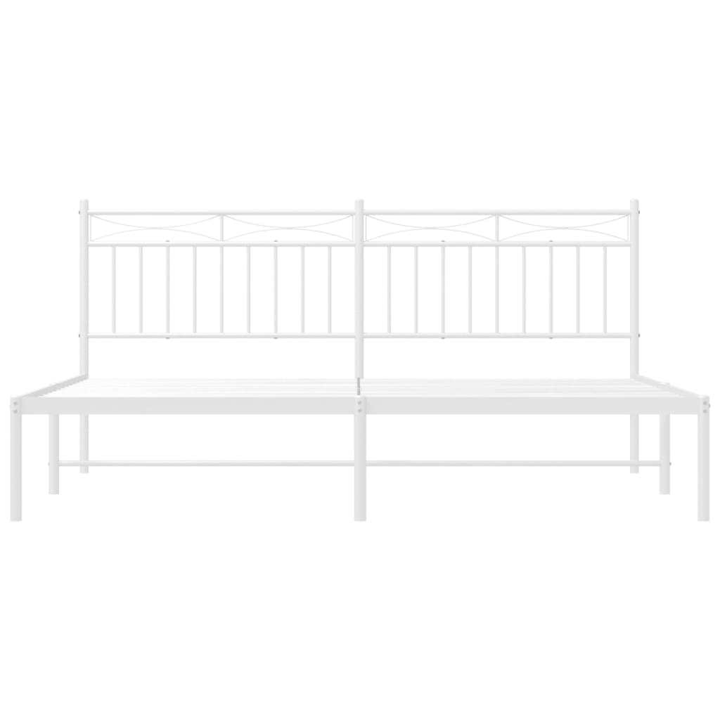 Estrutura de cama com cabeceira 180x200 cm metal branco