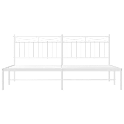 Estrutura de cama com cabeceira 180x200 cm metal branco