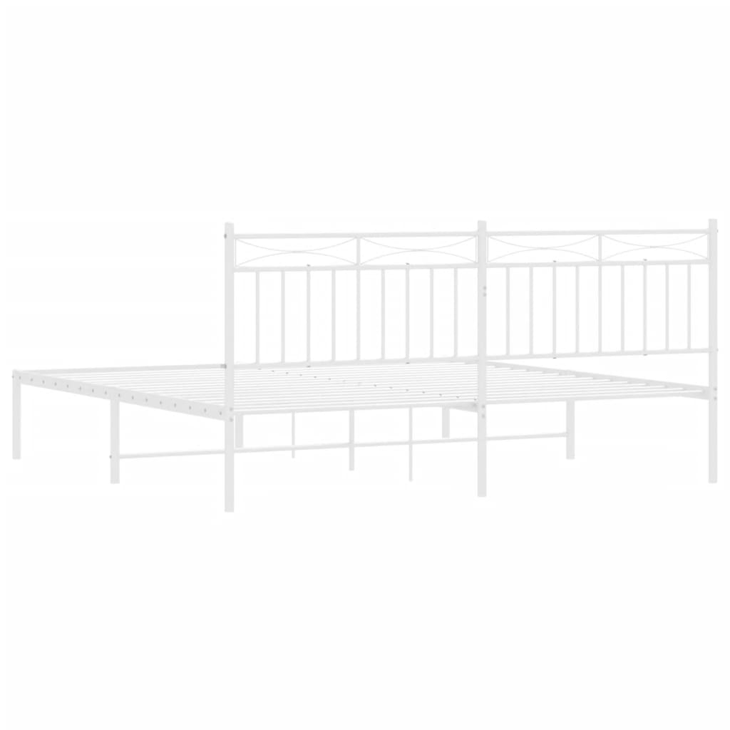 Estrutura de cama com cabeceira 180x200 cm metal branco