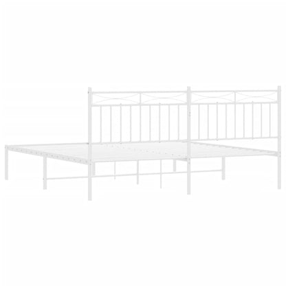 Estrutura de cama com cabeceira 180x200 cm metal branco