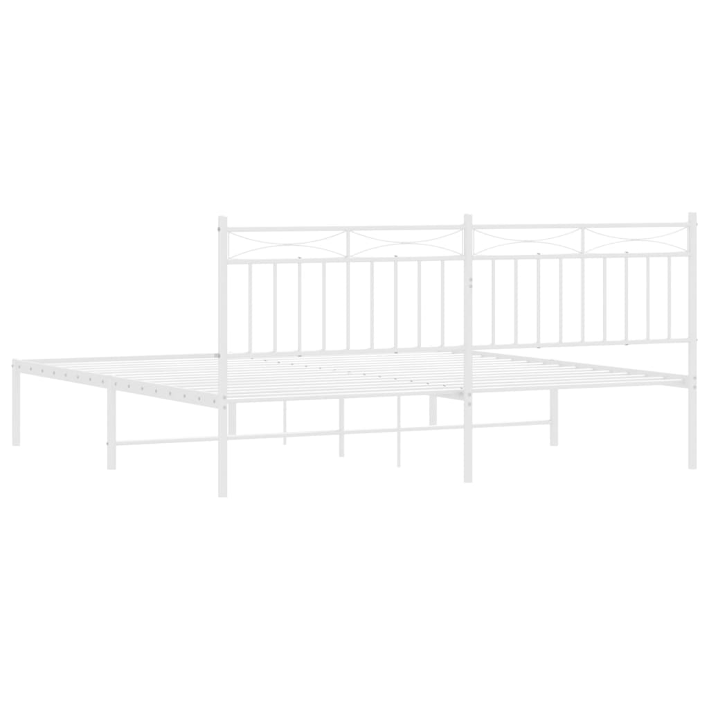 Estrutura de cama com cabeceira 183x213 cm metal branco