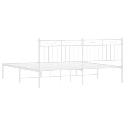 Estrutura de cama com cabeceira 183x213 cm metal branco