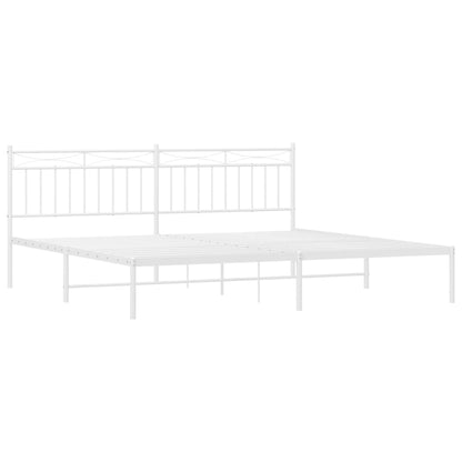 Estrutura de cama com cabeceira 193x203 cm metal branco