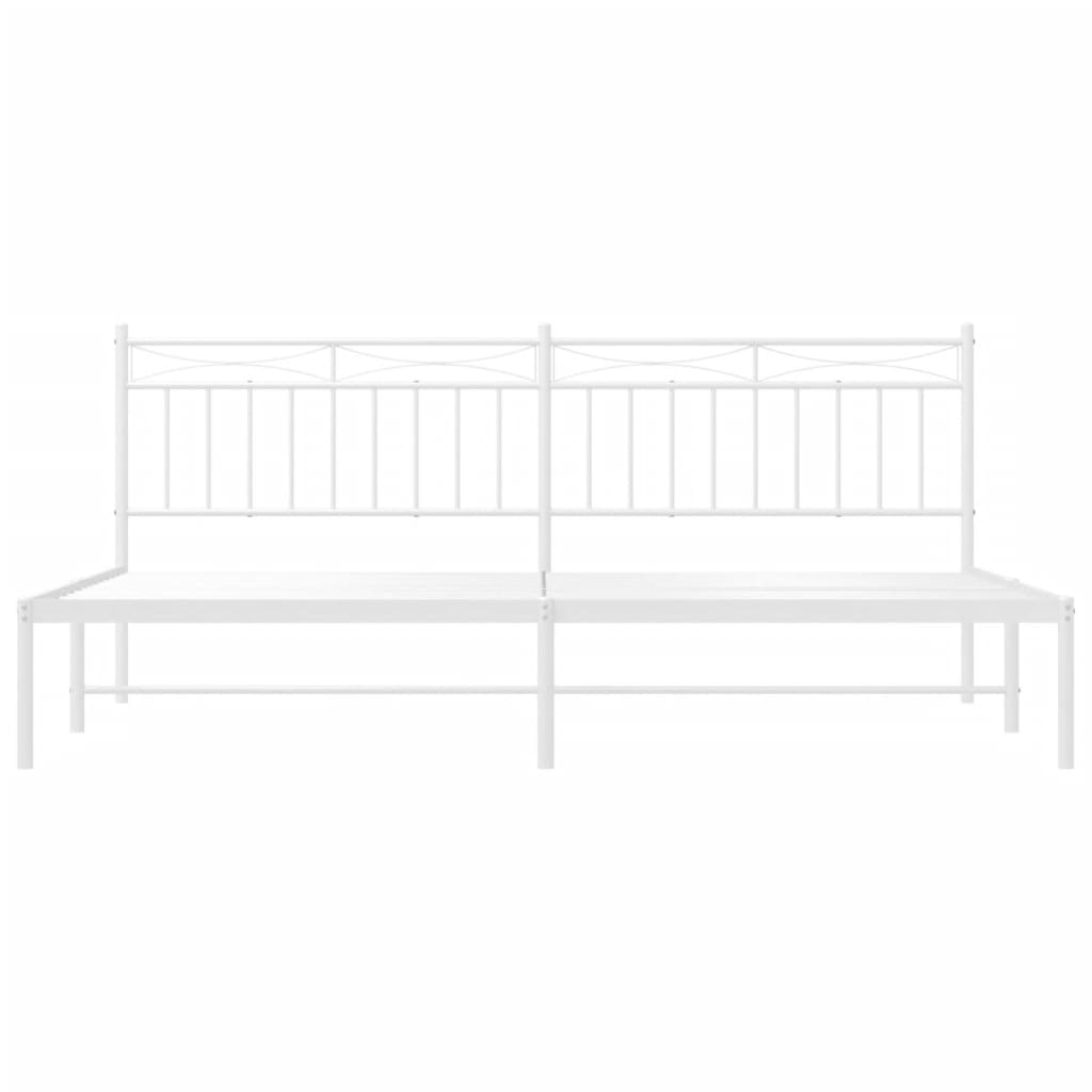 Estrutura de cama com cabeceira 193x203 cm metal branco