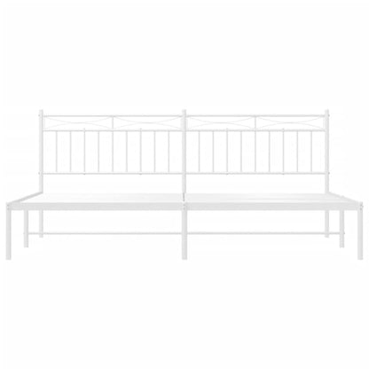 Estrutura de cama com cabeceira 193x203 cm metal branco