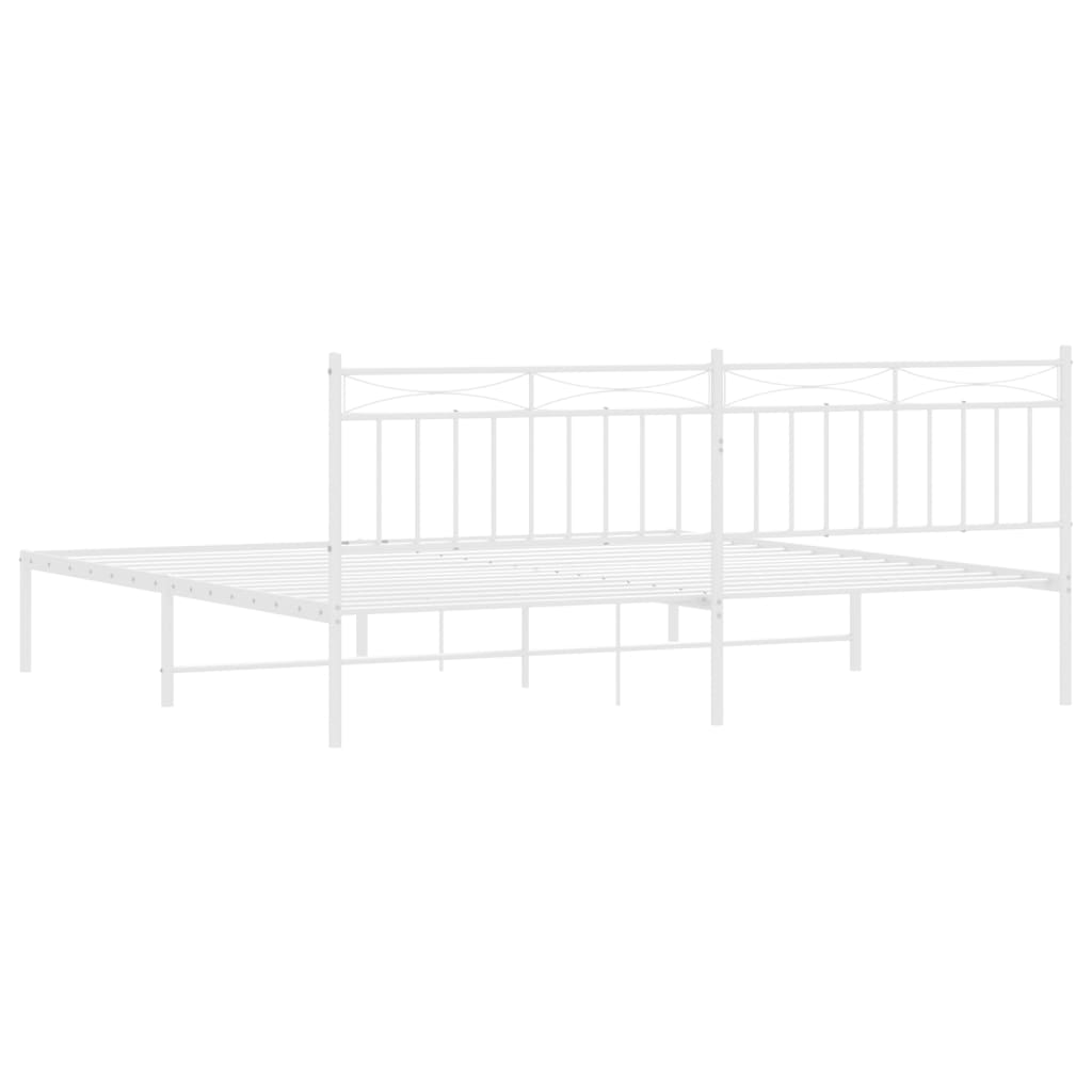 Estrutura de cama com cabeceira 193x203 cm metal branco