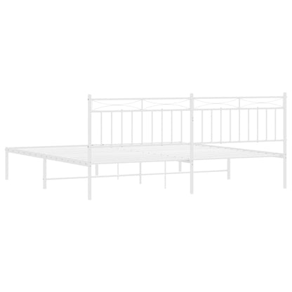 Estrutura de cama com cabeceira 193x203 cm metal branco