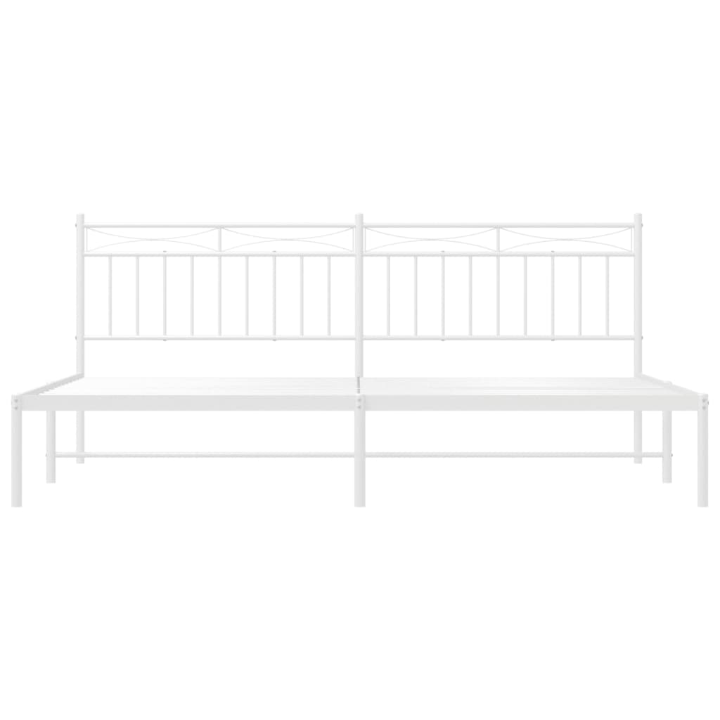 Estrutura de cama com cabeceira 200x200 cm metal branco