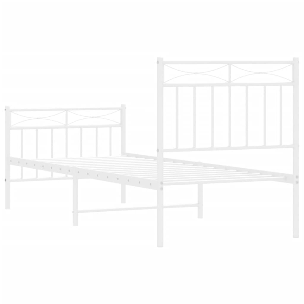 Estrutura de cama com cabeceira e pés 80x200 cm metal branco