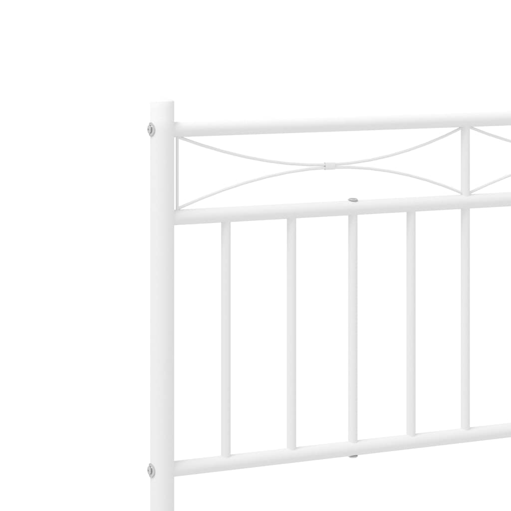 Estrutura de cama com cabeceira e pés 100x190 cm metal branco