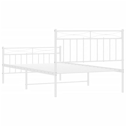 Estrutura de cama com cabeceira e pés 100x200 cm metal branco