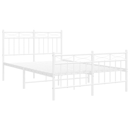 Estrutura de cama com cabeceira e pés 120x200 cm metal branco