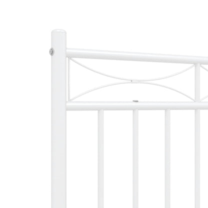 Estrutura de cama com cabeceira e pés 140x190 cm metal branco