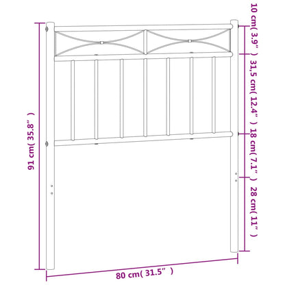 Cabeceira de cama 75 cm metal branco